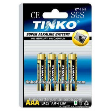 1, 5V pilas alcalinas AAA LR03 con tiempo de descarga largo